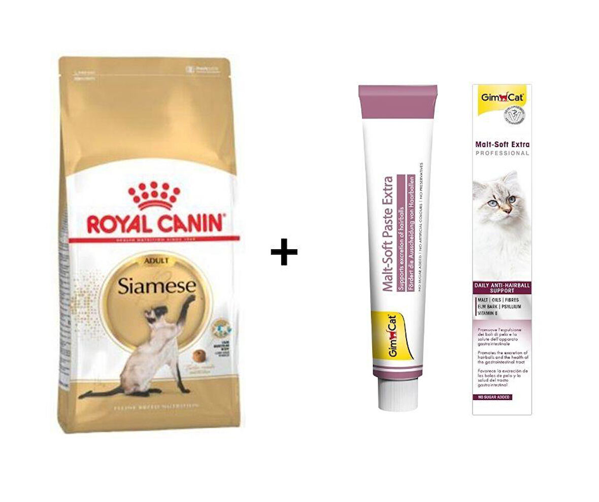 Royal Canin Siamese Yetişkin Kedi Maması 2 kg + Gimcat Malt 100 Gr