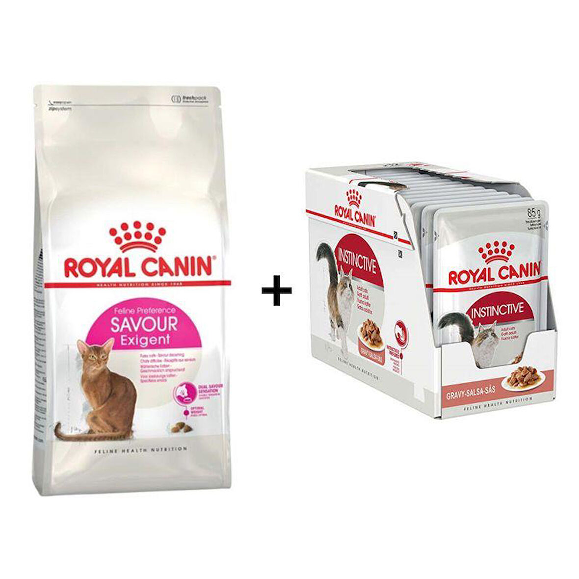 Royal Canin Savour Exigent  Kuru Kedi Maması 10 Kg + 12 Adet Royal Canin Instinctive Gravy Yaş Kedi Maması 85 gr 