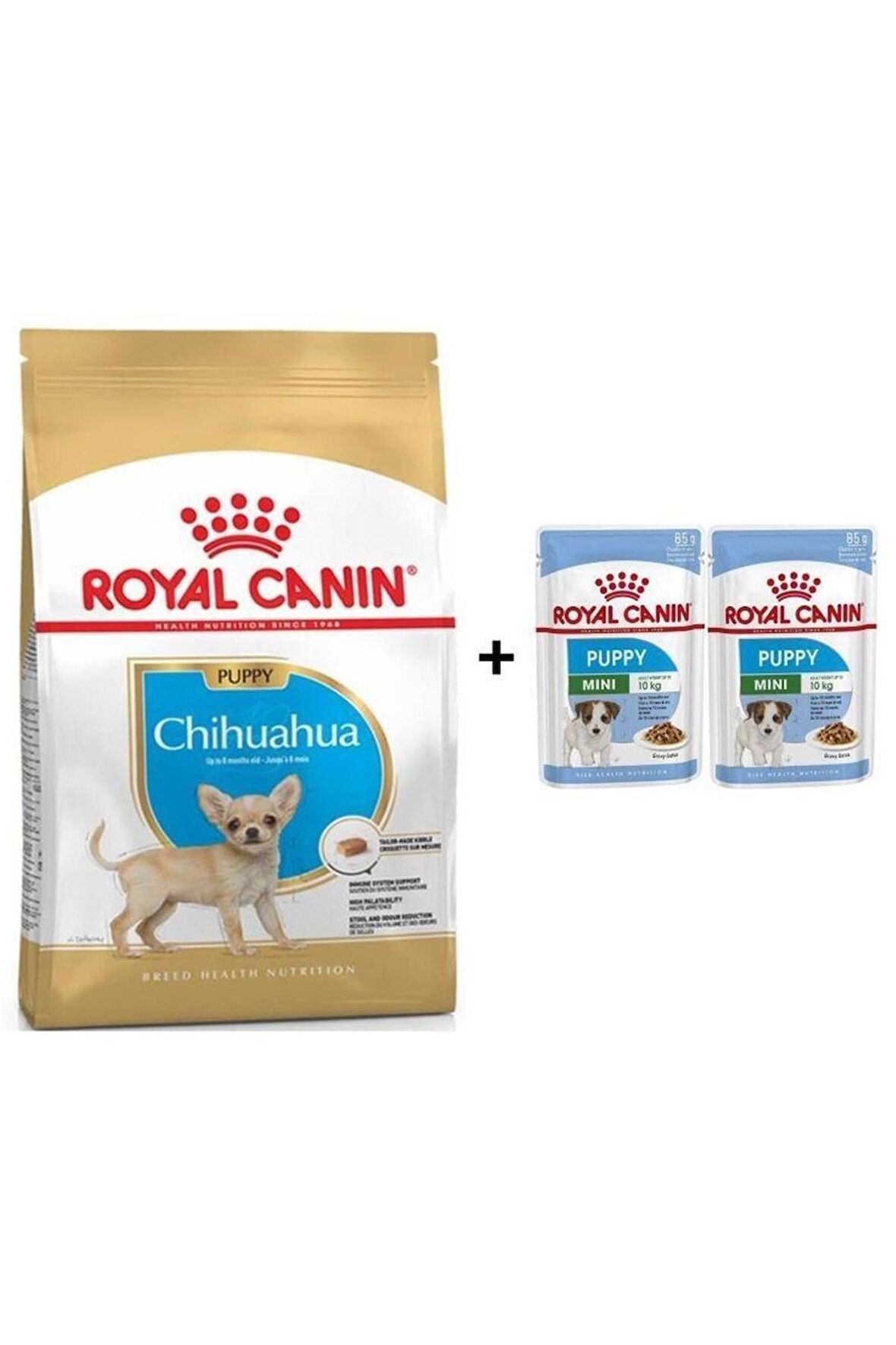 Chihuahua Junior Yavru Köpek Maması 1,5 Kg + 2 Adet Yaş Mama