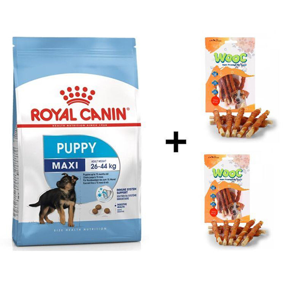 Royal Canin Maxi Puppy Köpek Maması 15 kg + 2 Adet Wooc Ödül 80 Gr