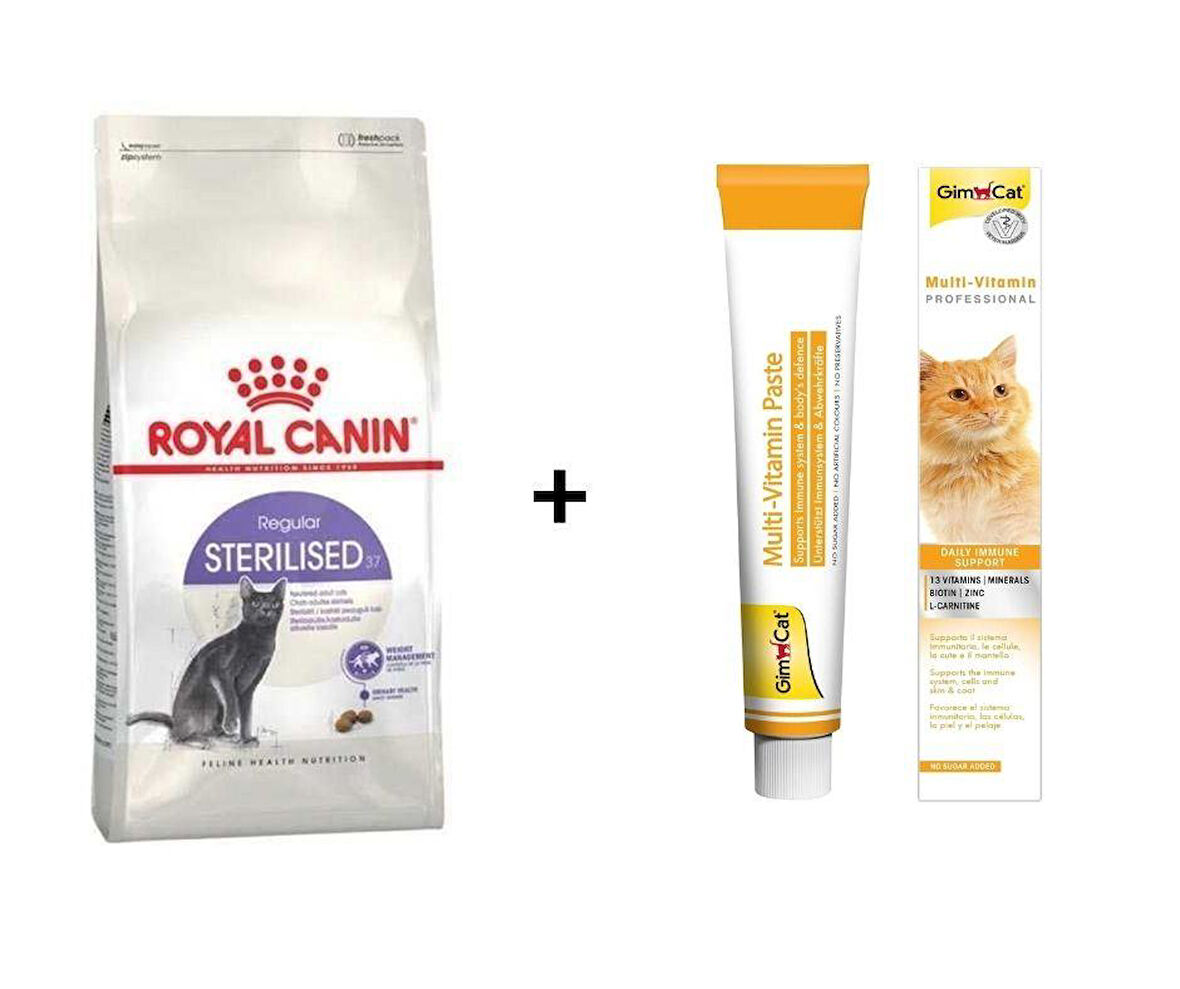 Royal Canin Sterilised Kısırlaştırılmış Kedi Maması 2 Kg + Gimcat Multivitamin 100 Gr