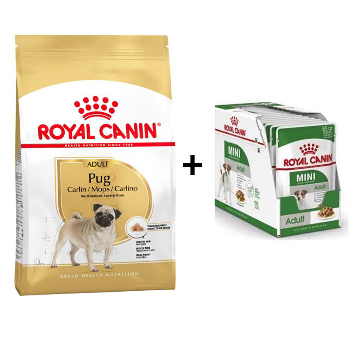Royal Canin Pug  Irkı Özel Köpek Maması 1,5 kg + 12 Adet Yaş Mama
