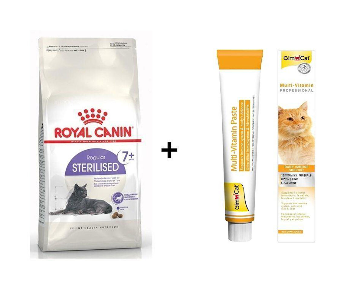 Royal Canin +7 Yaş Üzeri Kısırlaştırılmış Kedi Maması 3,5 Kg + Gimcat Multivitamin 100 Gr