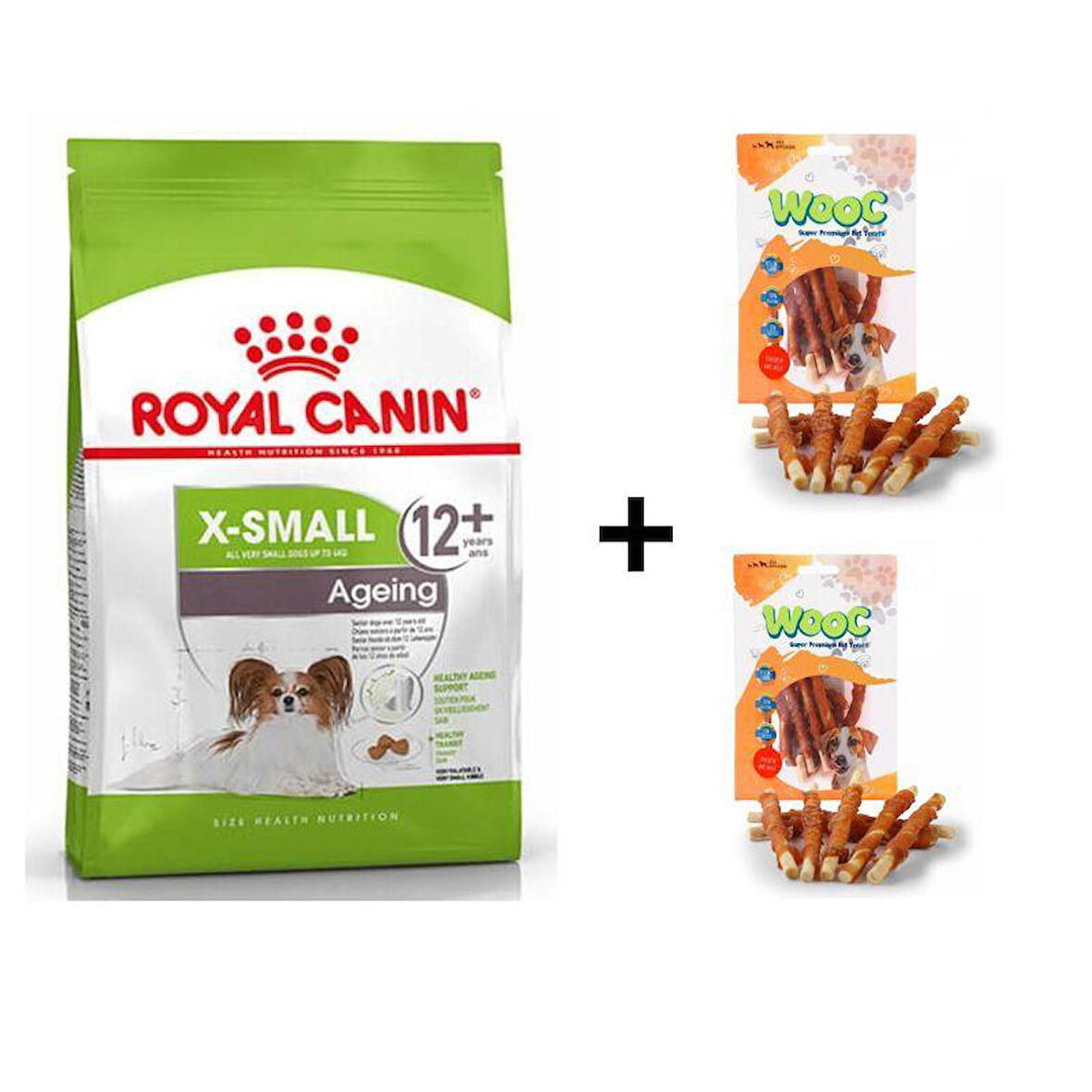 Royal Canin XSmall Ageing +12  Köpek Maması 1,5 kg + 2 Adet Wooc Ödül 80 Gr 