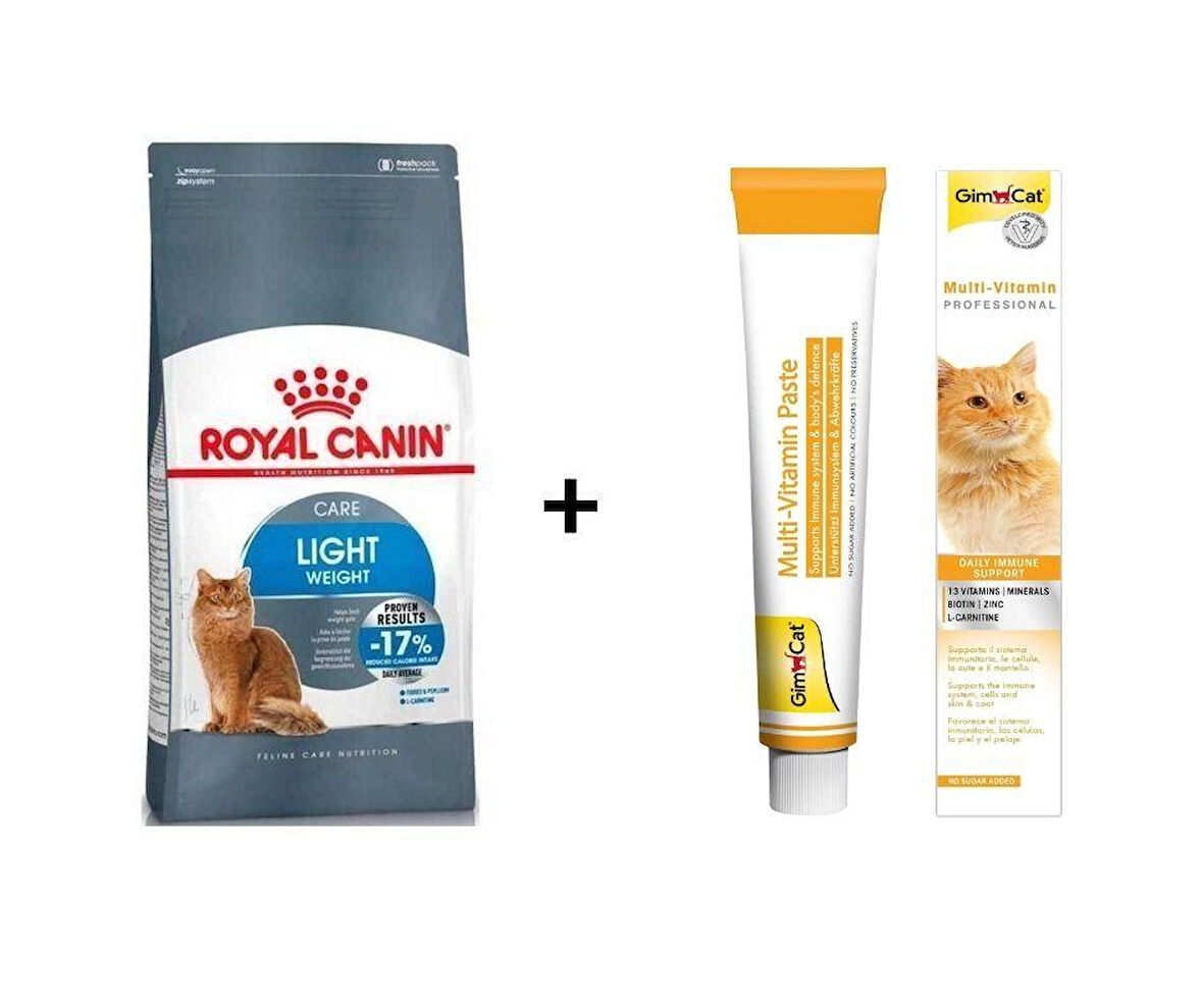 Royal Canin Light Weight Kedi Maması 1,5 Kg + Gimcat Multivitamin 100 Gr