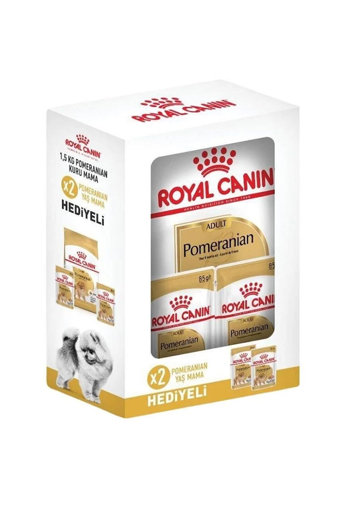 Royal Canin Pomeranian Yetişkin Köpek Maması 1,5 Kg + 2 Adet Yaş Mama Hediyeli