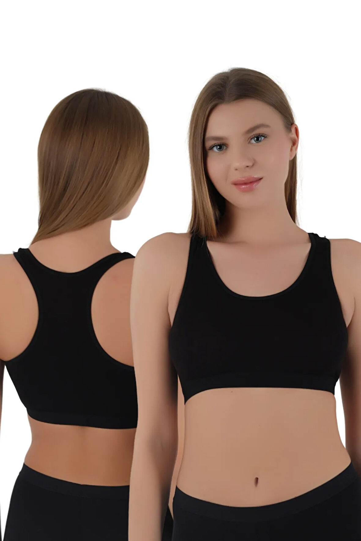 Kadın Kalın Askılı Pedsiz Sporcu Crop  | S-M, L-XL
