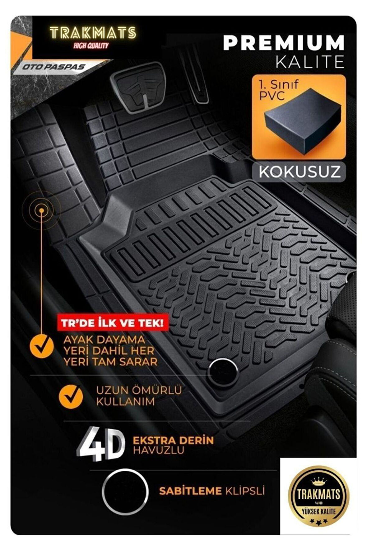 Honda City Sedan 2002 - 2024 Kesi̇lebi̇li̇r Havuzlu Oto Paspas Adk Si̇yah