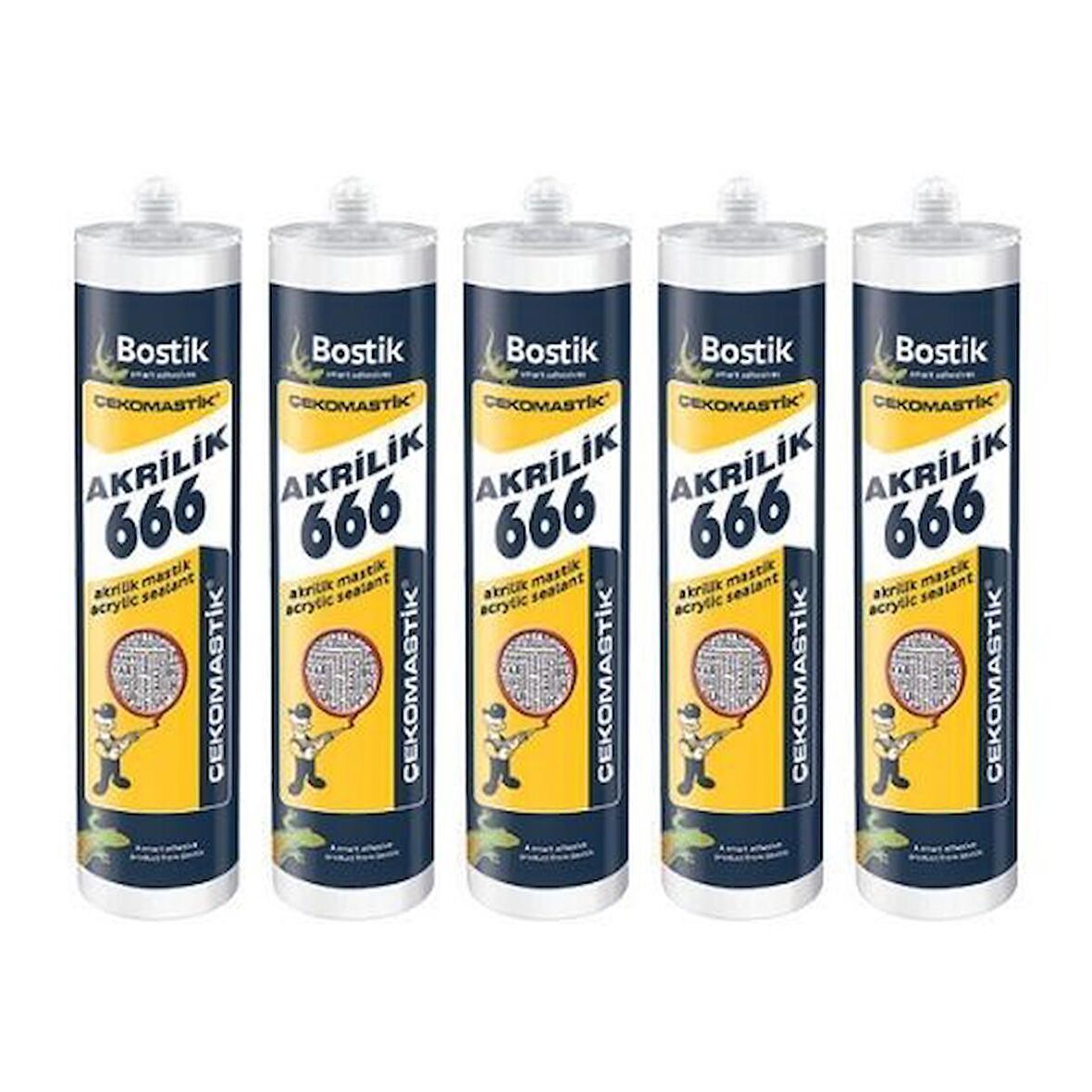 BOSTİK ÇEKOMASTİK 666 BEYAZ 450 GR – 5 ADET