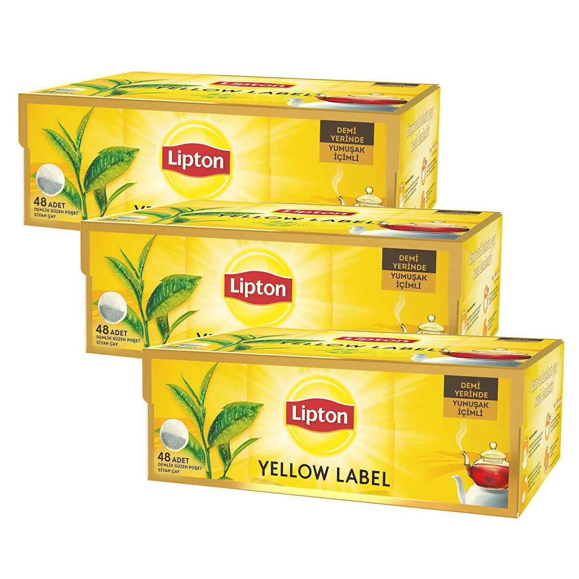 Lipton Yellow Label Demlik Poşet Çay 48'li 153 G x 3 Adet