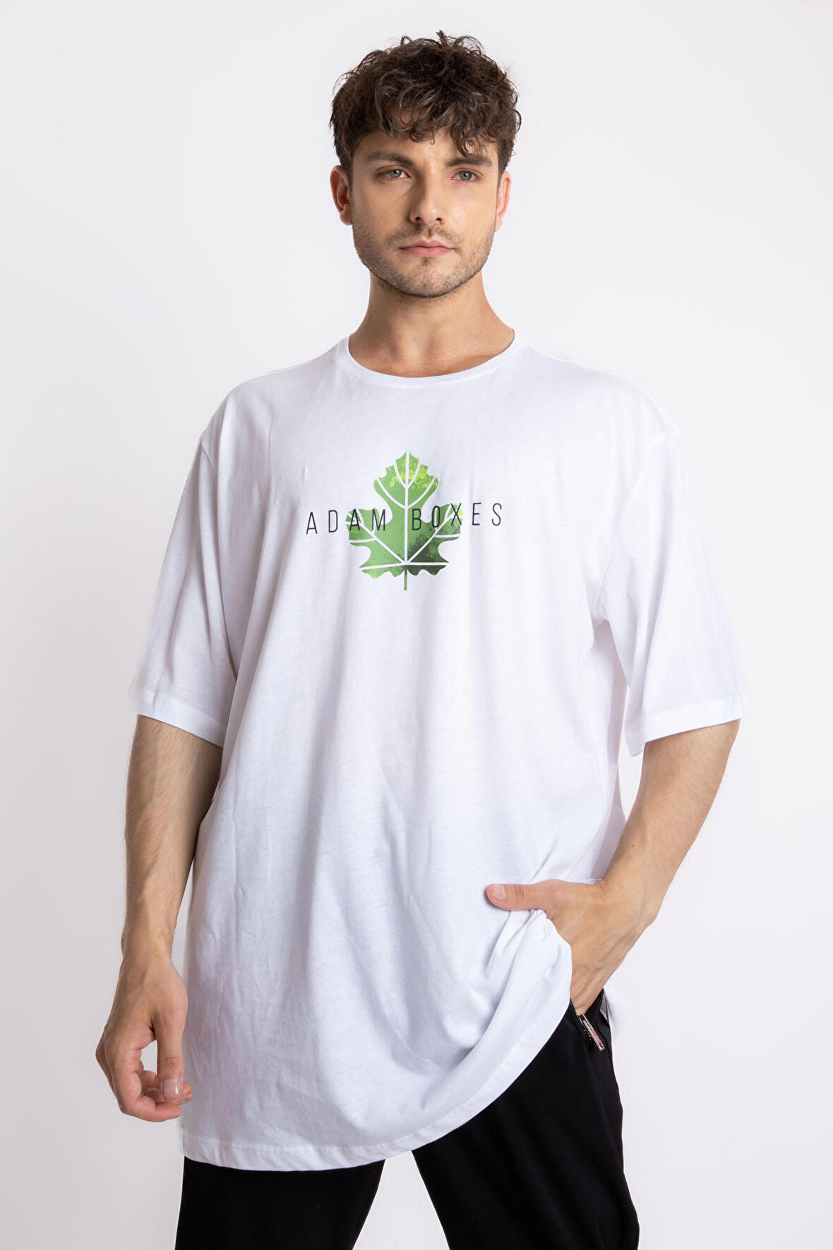 Adam Boxes Baskılı Oversize O-Yaka T-shirt Suelto - Beyaz