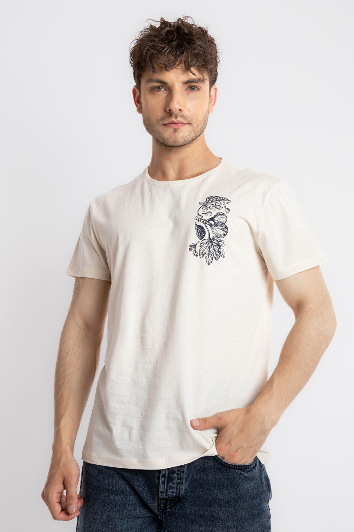 Adam Boxes O-Yaka Baskılı T-shirt Bandos - Ham Pamuk