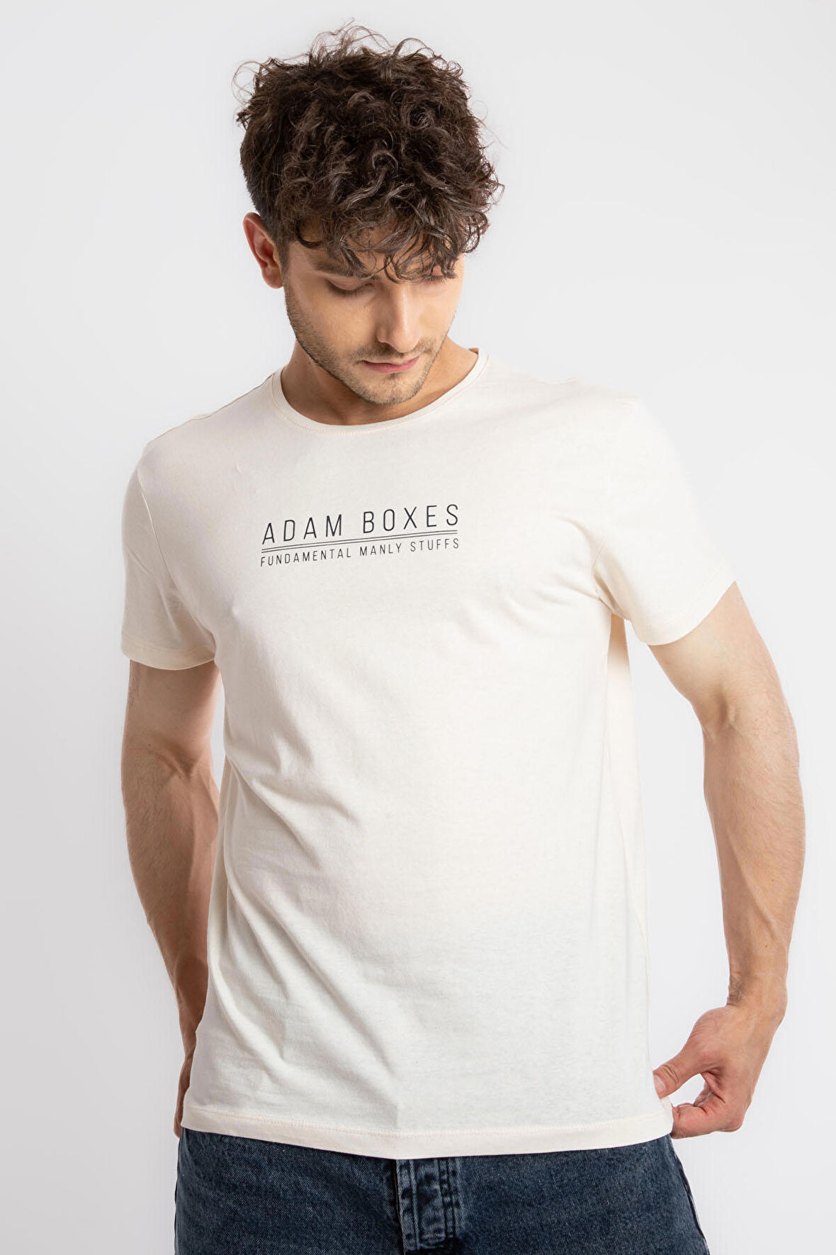 Adam Boxes O-Yaka Baskılı T-shirt Girasol - Ham Pamuk