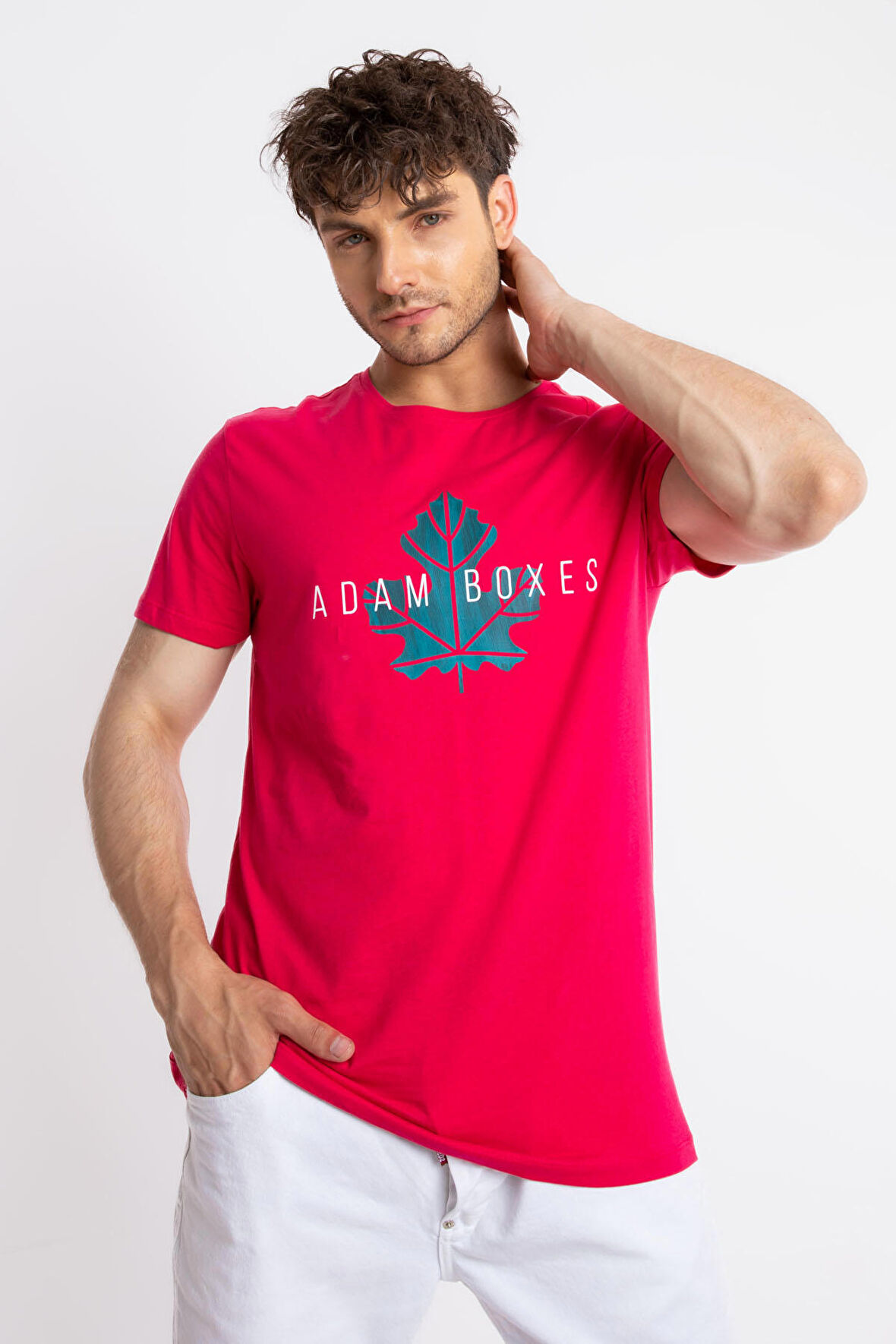 Adam Boxes O-Yaka Baskılı T-shirt Anillo - Macenta