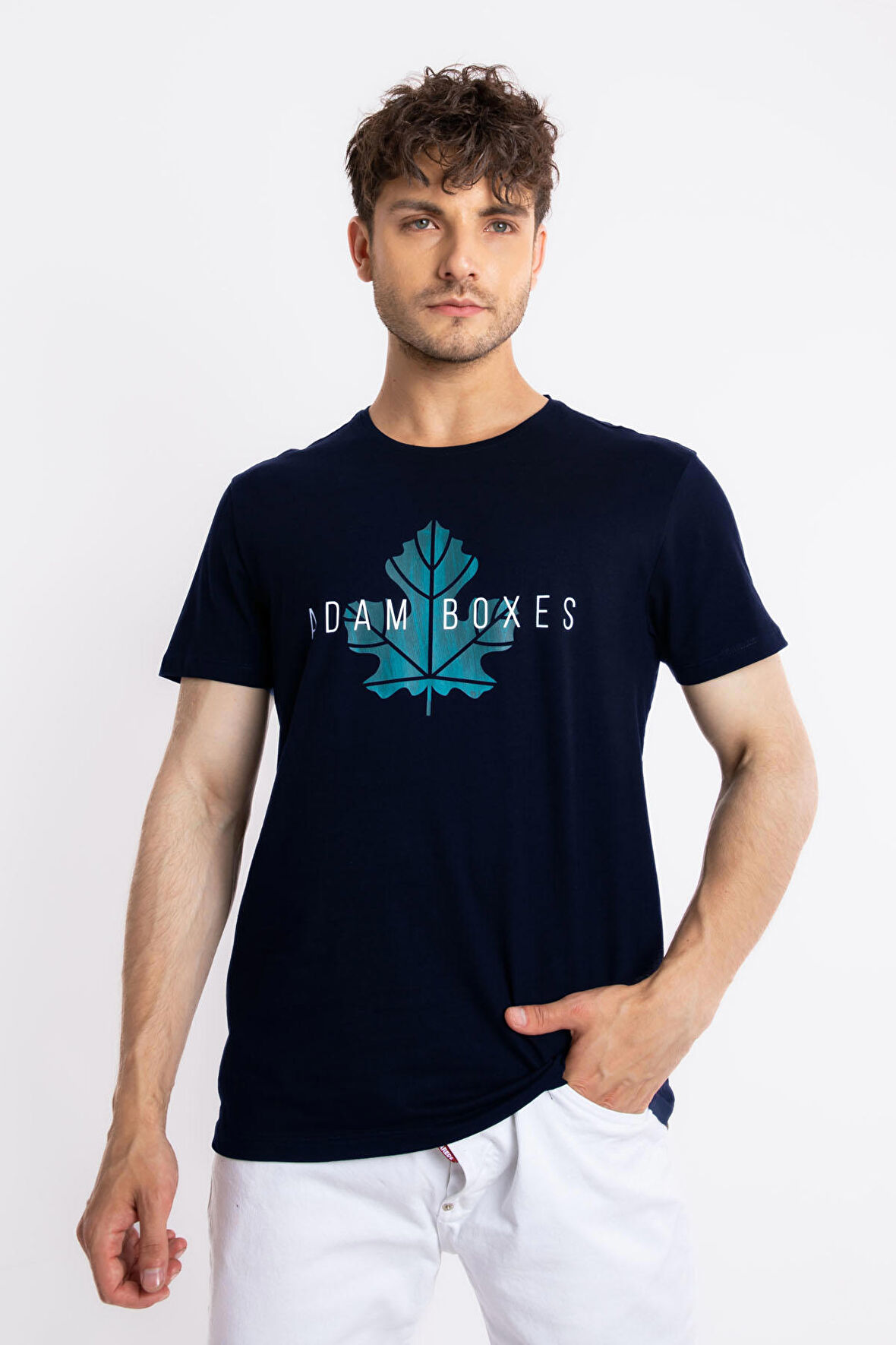 Adam Boxes O-Yaka Baskılı T-shirt Anillo - Lacivert