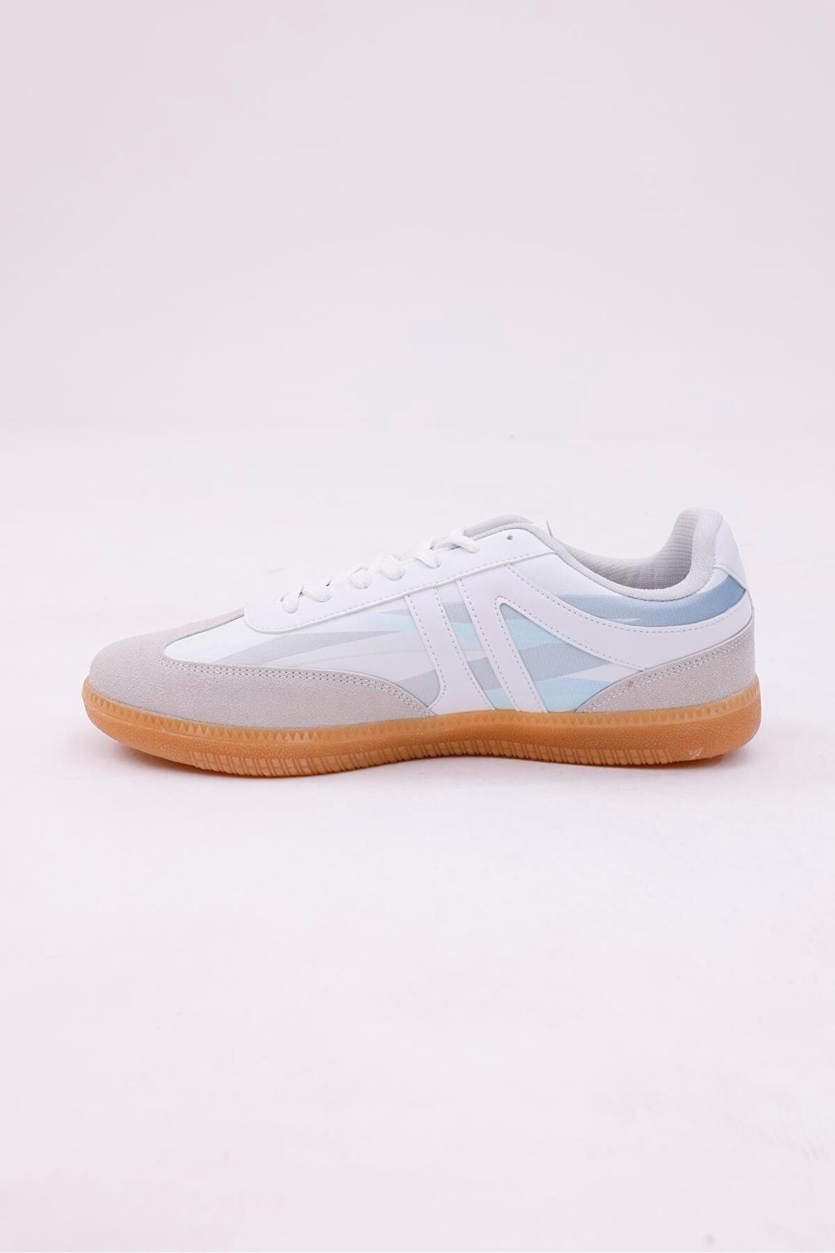 Dijital Baskı Unisex Beyaz-Mavi Sneaker Ayakkabı