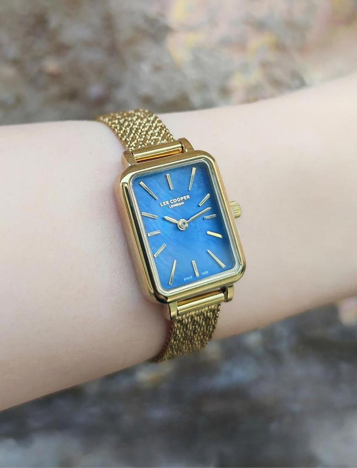 Lee Cooper LC07815 Dikdörtgen 6 Renk Hasır Kordon Kadın Kol Saati