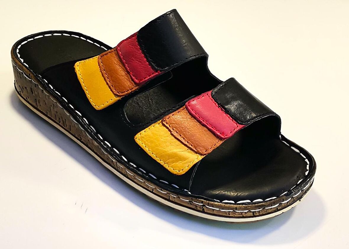 Castle Black 21315 Kadın Deri Comfort Terlik