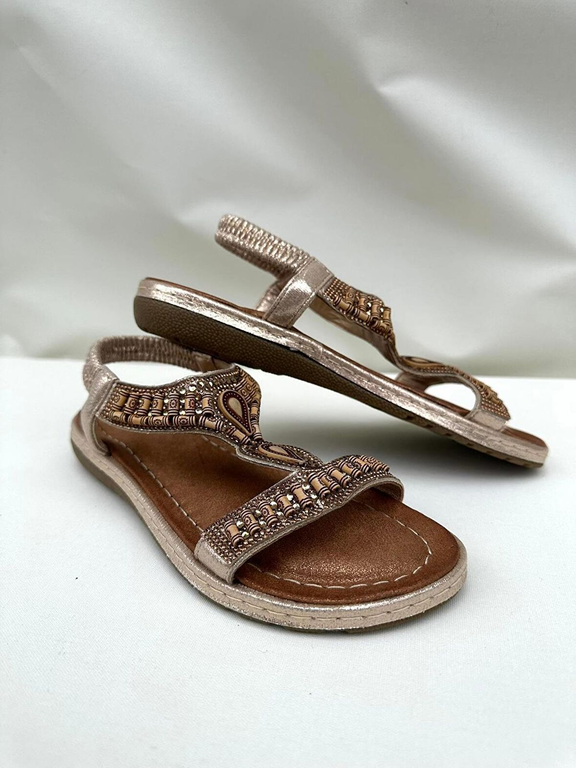 Guja 24y152-17 Kadın Taşlı Comfort Sandalet Gri