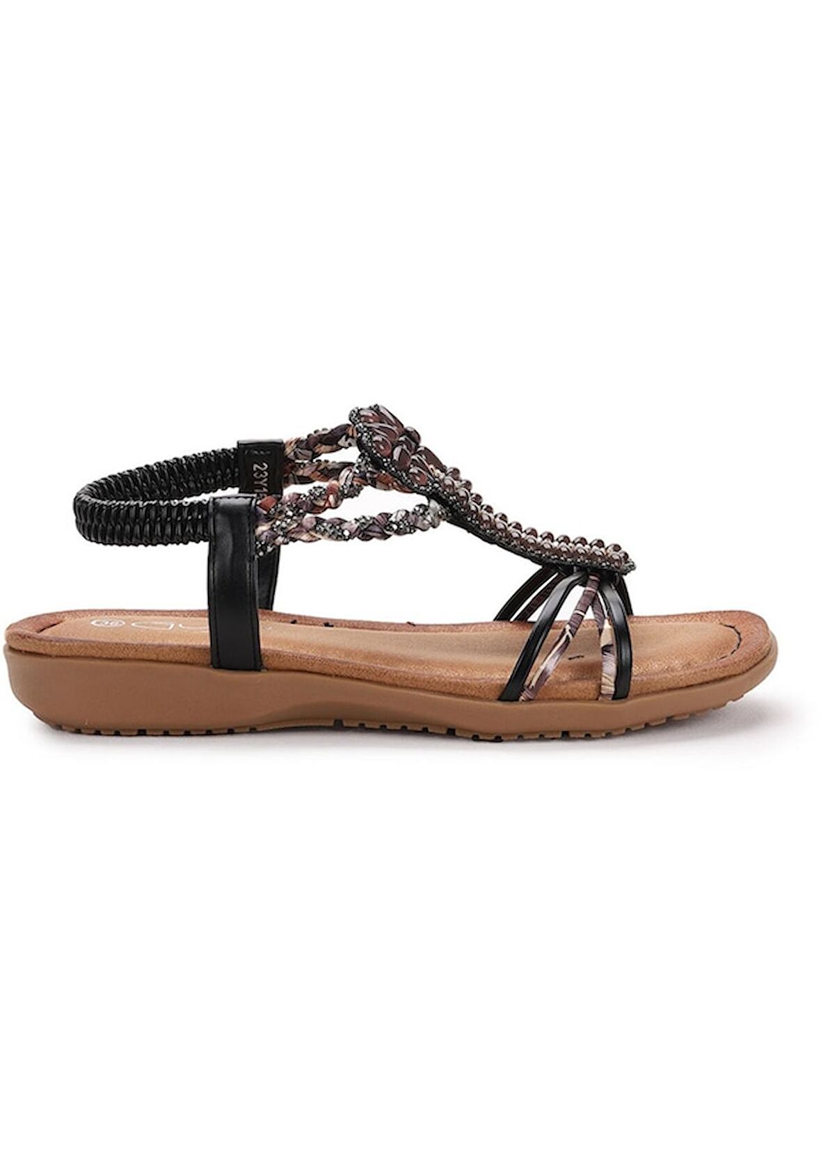 Guja 24y150-38 Kadın Taşlı Comfort Sandalet Siyah