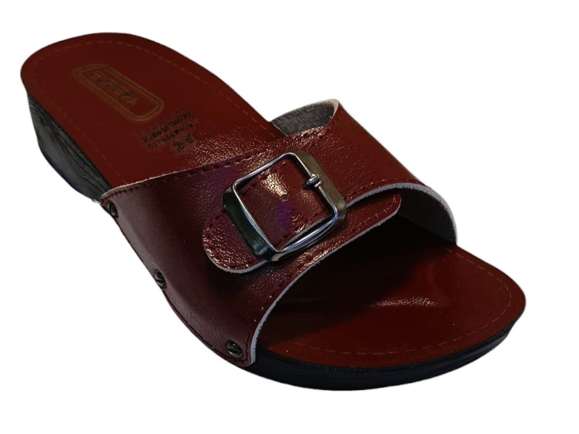 Esem 0209 Z 003 Kadın Tokalı Comfort Terlik Bordo