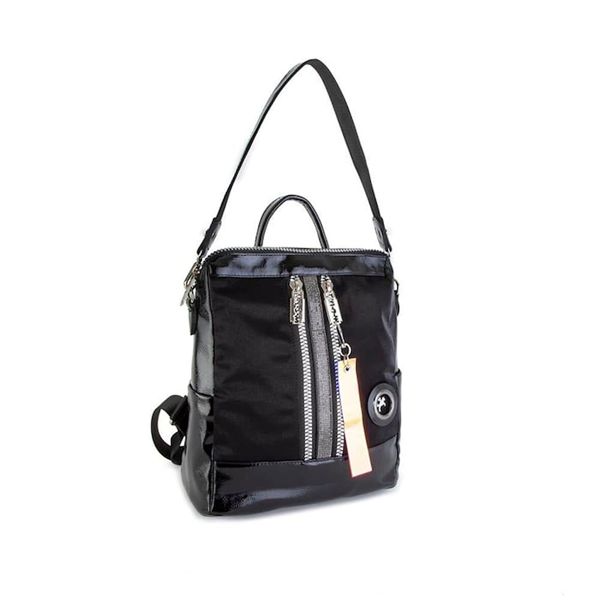 Nas 1036 Kadın Omuz Ve Sırt Çantası Siyah Simli