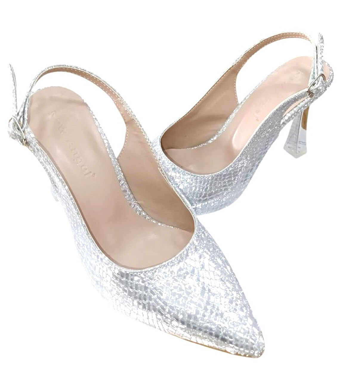 New Angel 892 Kadın Abiye Ayakkabı Gümüş