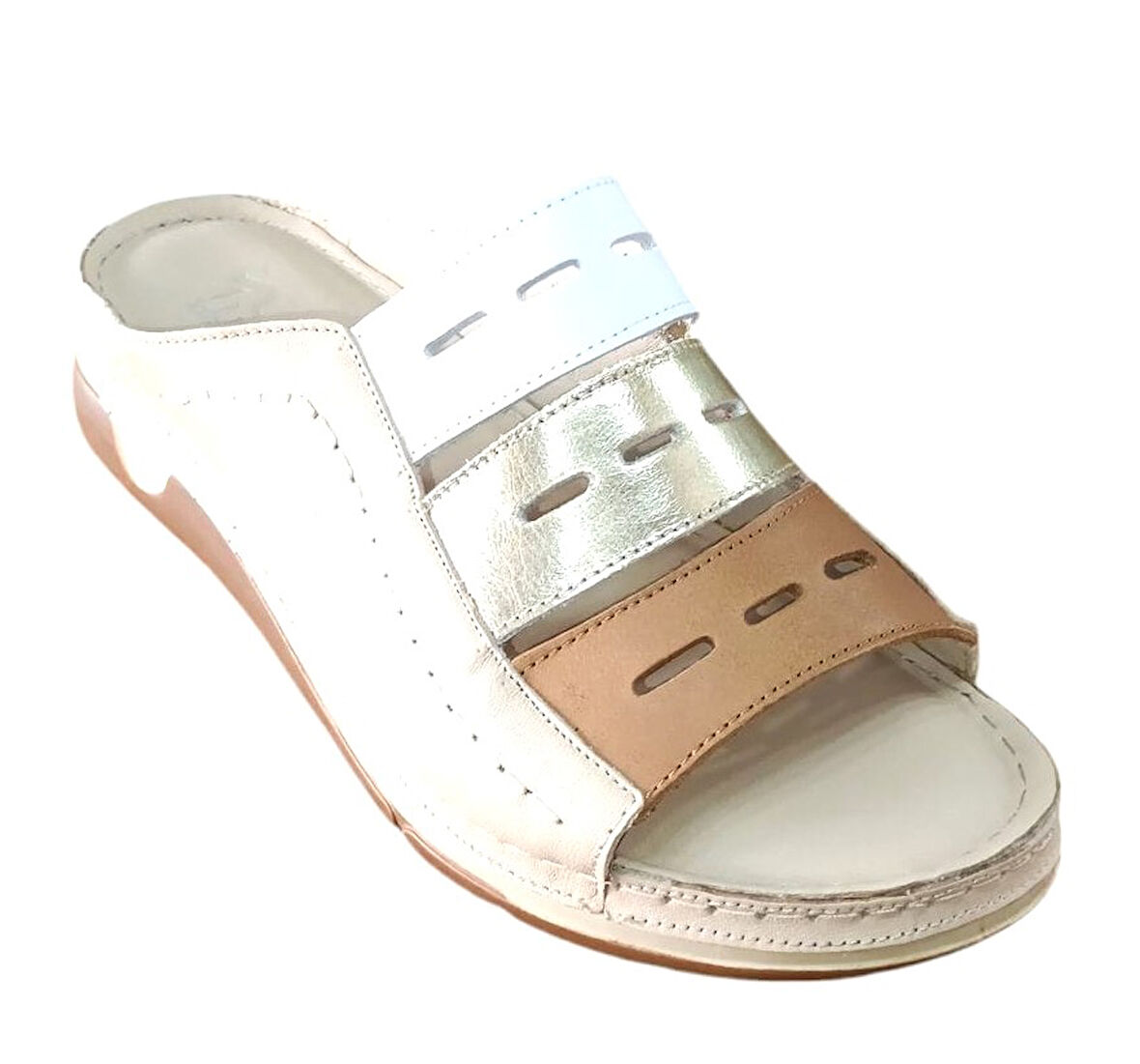 Ekinci M-20 Kadın Hakiki Deri Comfort Terlik Bej