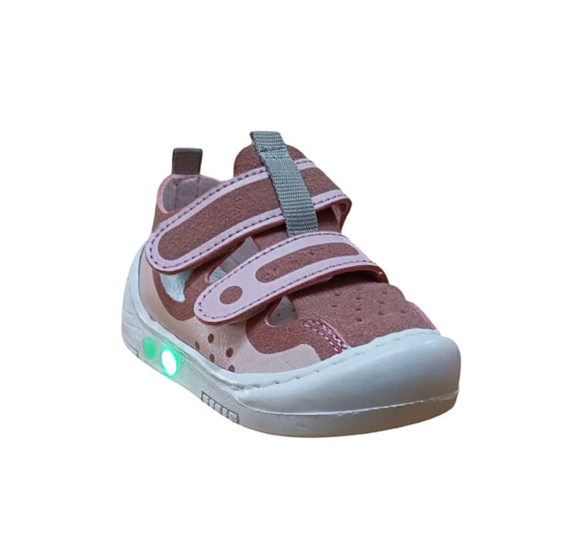 Middo Oki Bebe Kız - Erkek Işıklı Ortopedik Ayakkabı Pudra