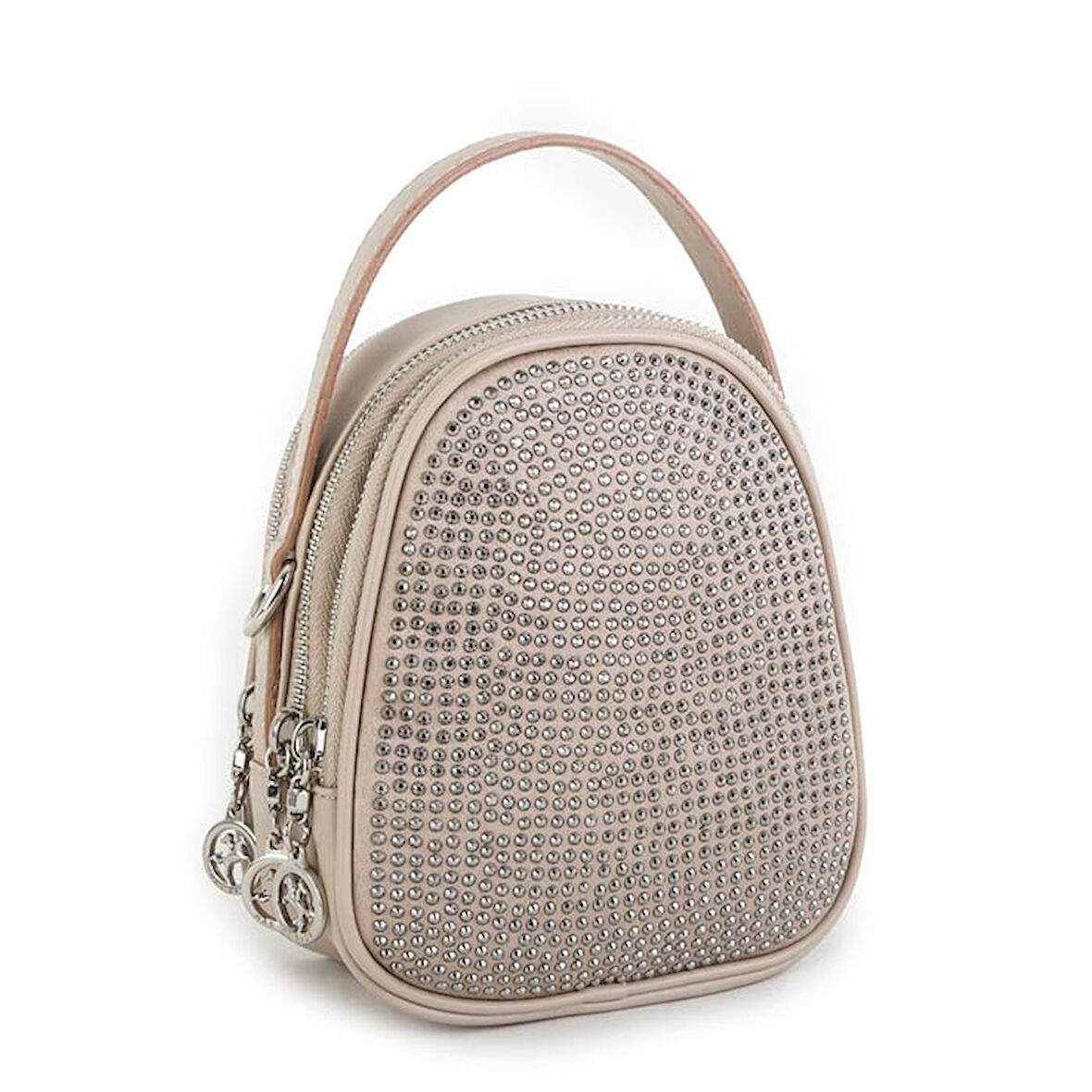 Nas 948 Kadın Taşlı El Ve Omuz Çapraz Çantası Bej