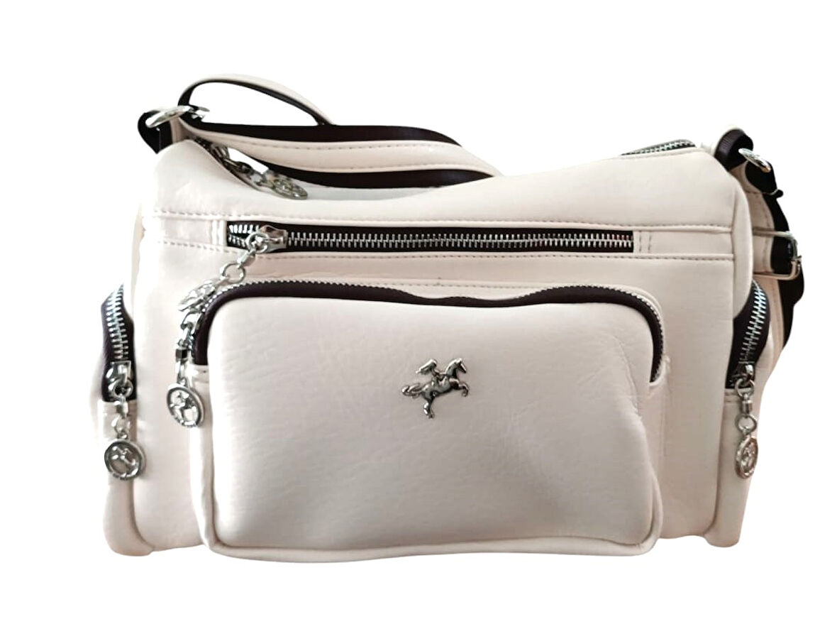 Nas 1327 Kadın Çapraz Kok Gözlü Günlük Omuz Çantası Bej