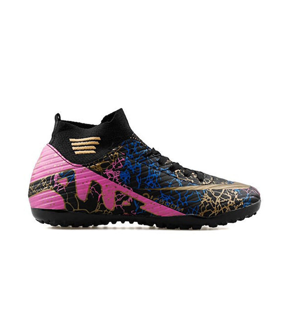 La Liga H565 Erkek Çoraplı Halı Saha Ayakkabısı Siyah - Altın