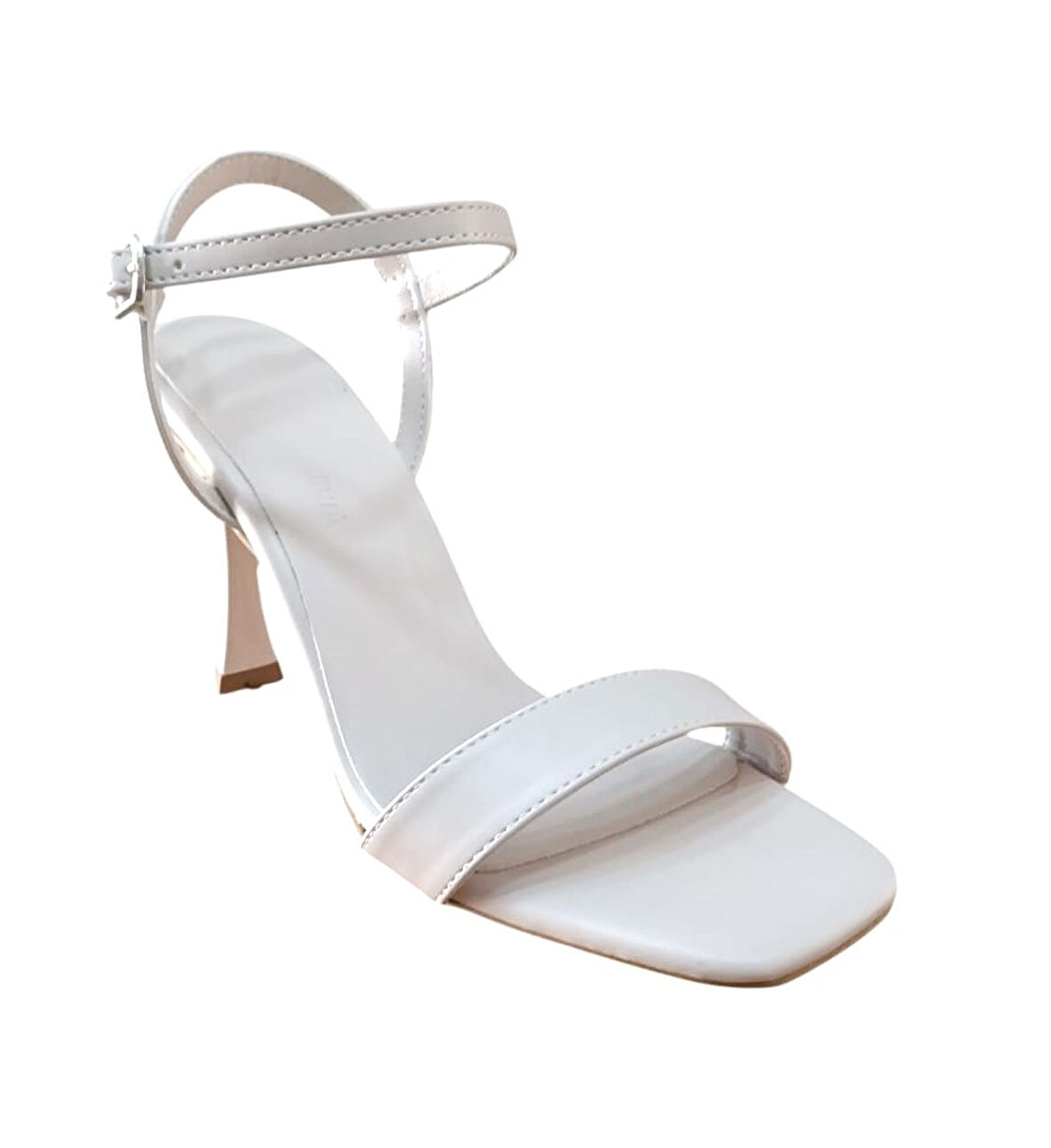 Bs Shoes 0090 Kadın Tek Bant Kadeh Ökçe Açık Ayakkabı Bej