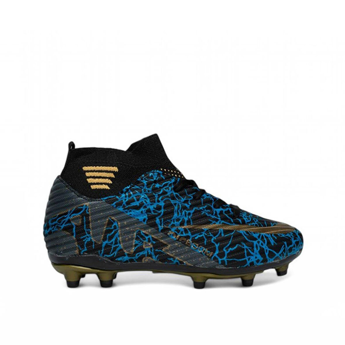 La Liga K565 Genç Çoraplı Çim Saha Kramponu Siyah - Füme