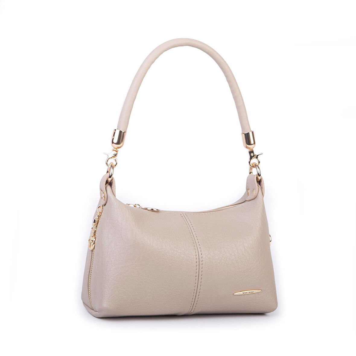 Nas 1469 Kadın Mini Omuz Ve Çapraz Çanta Örgülü Askılı (en: 23 Cm , Boy: 14 Cm) Kum