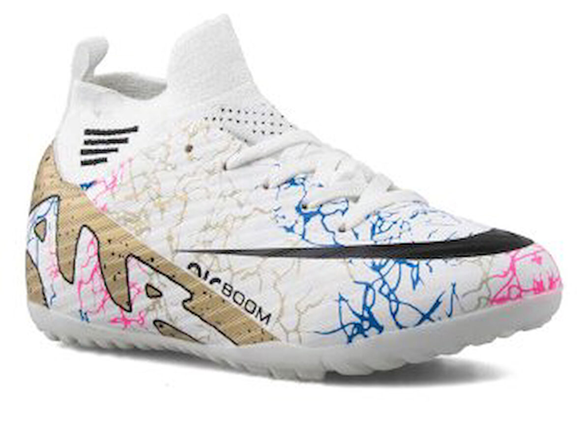 La Liga H565 Genç Çoraplı Halı Saha Ayakkabısı Beyaz - Altın