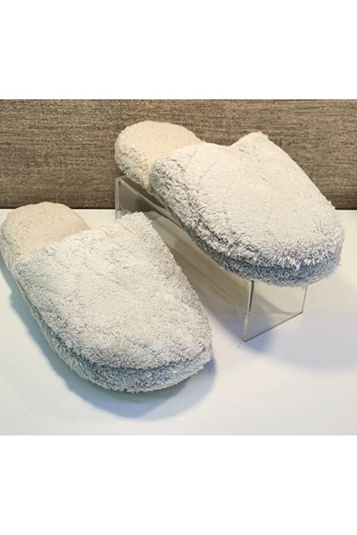 Red Play T202501 Kadın Peluş Kışlık Günlük Ev Terliği Gri