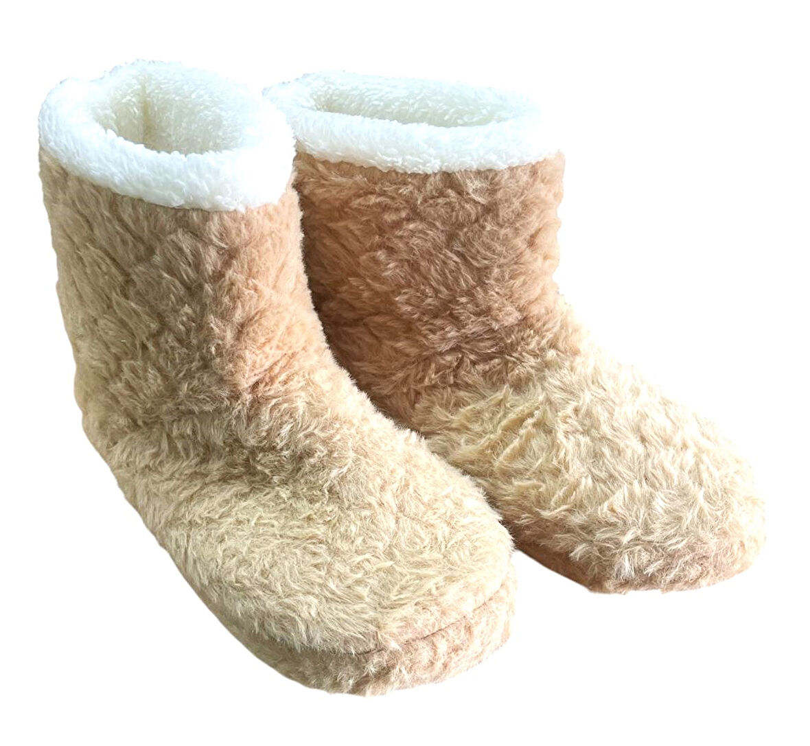 Auris B2025001 Kadın Peluş Kışlık Günlük Ev Botu Kum