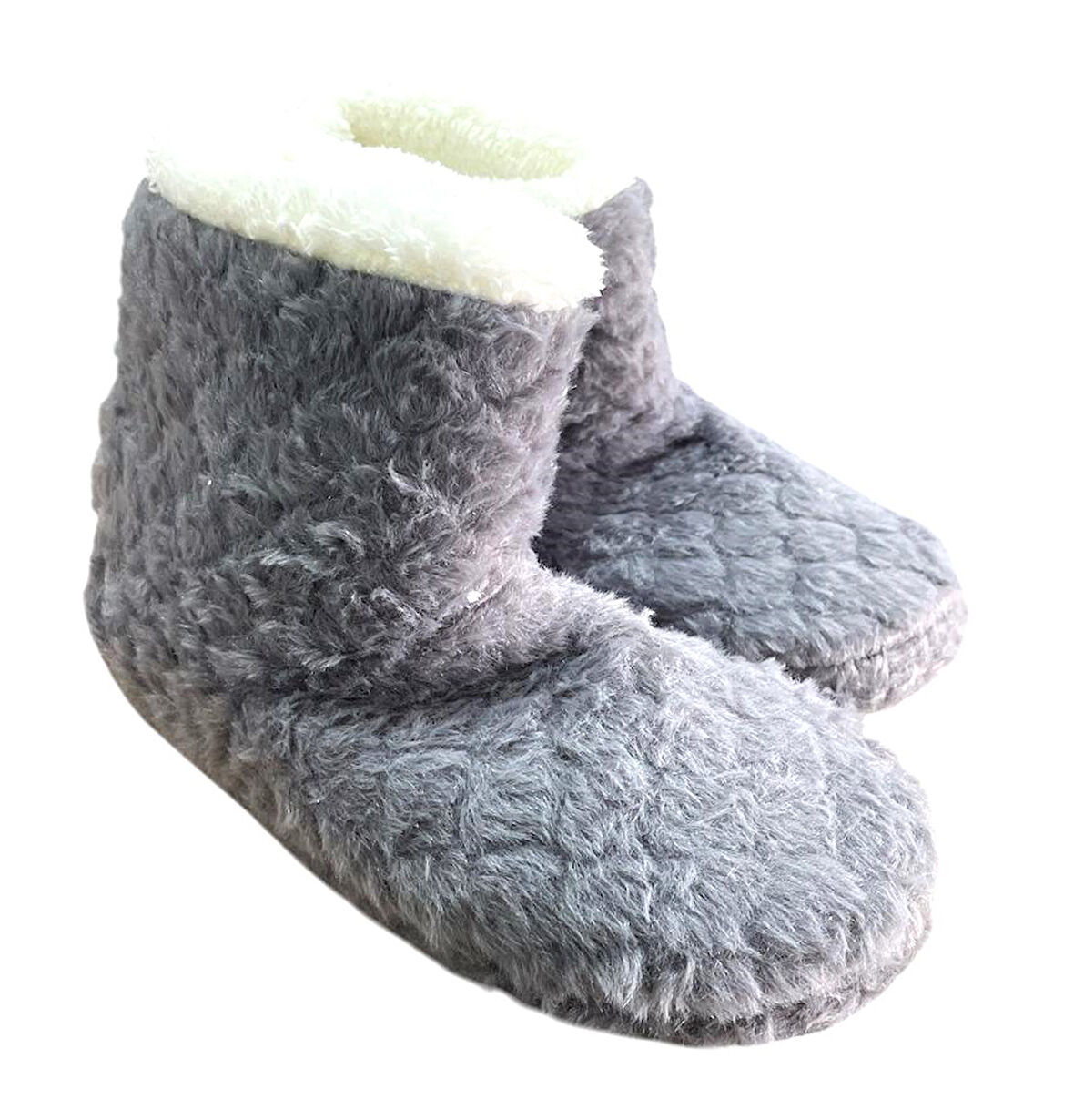 Auris B2025001 Kadın Peluş Kışlık Günlük Ev Botu Gri