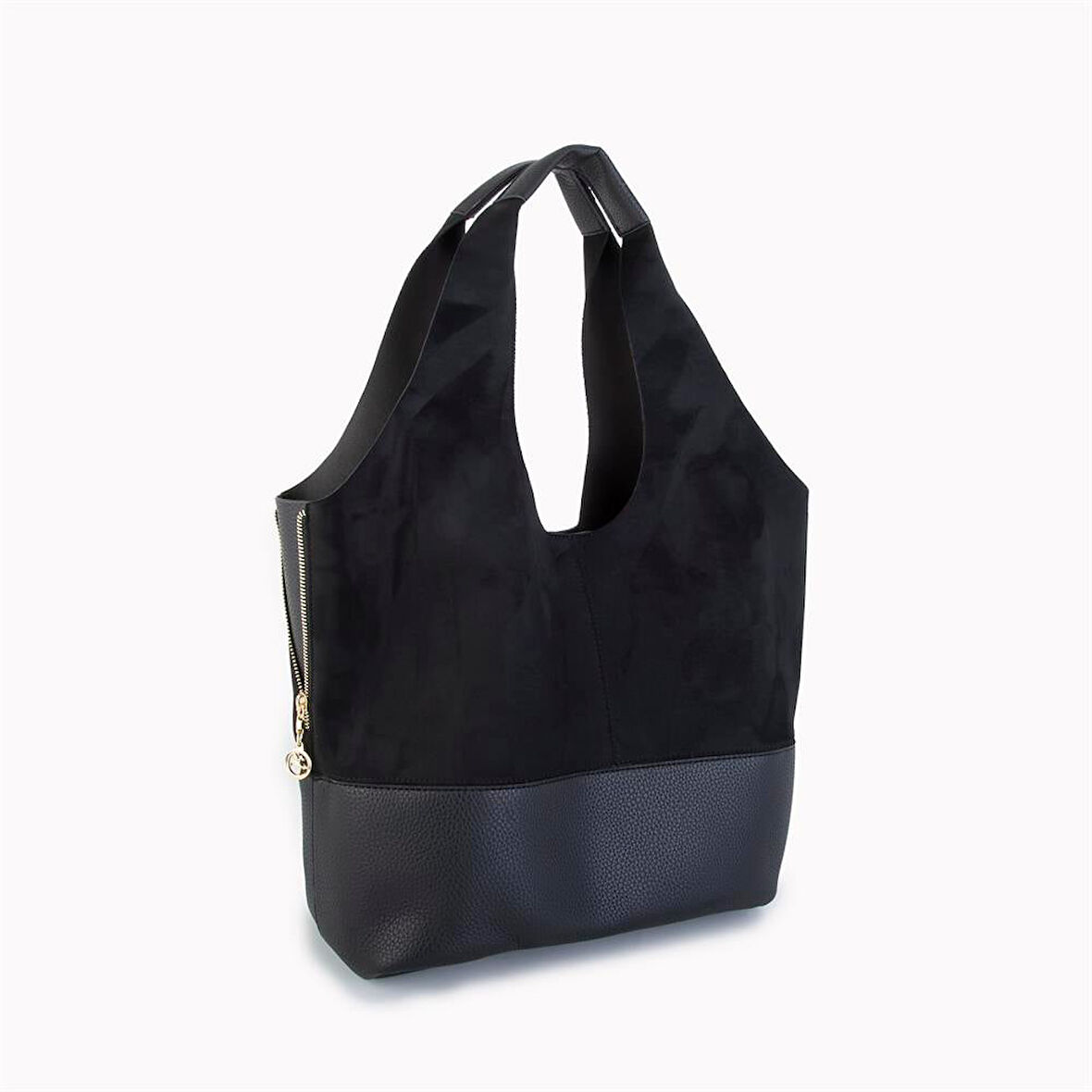 Nas 1096 Kadın Salash Büyük Boy Omuz Çantası Nubuk Siyah