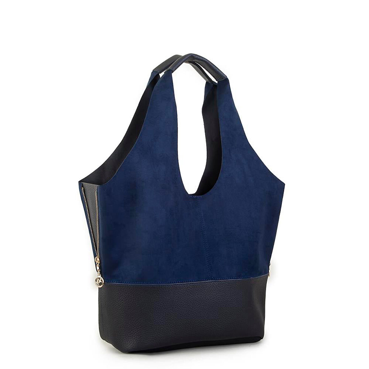 Nas 1096 Kadın Salash Büyük Boy Omuz Çantası Nubuk Lacivert