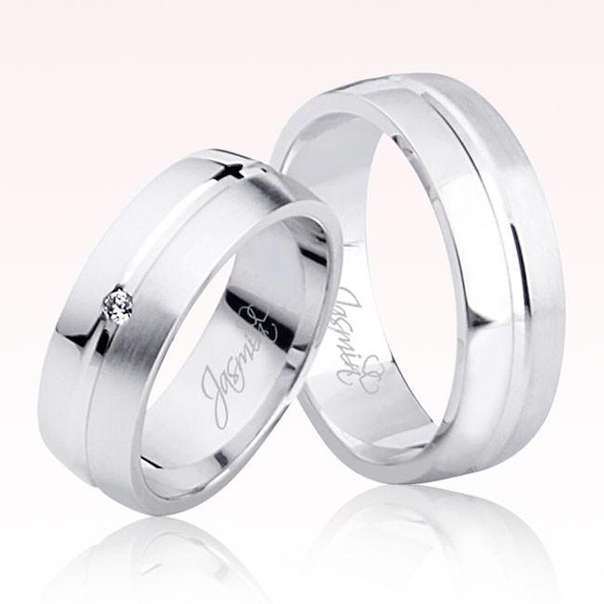 Beyaz Bombeli Altın Alyans 3203-1