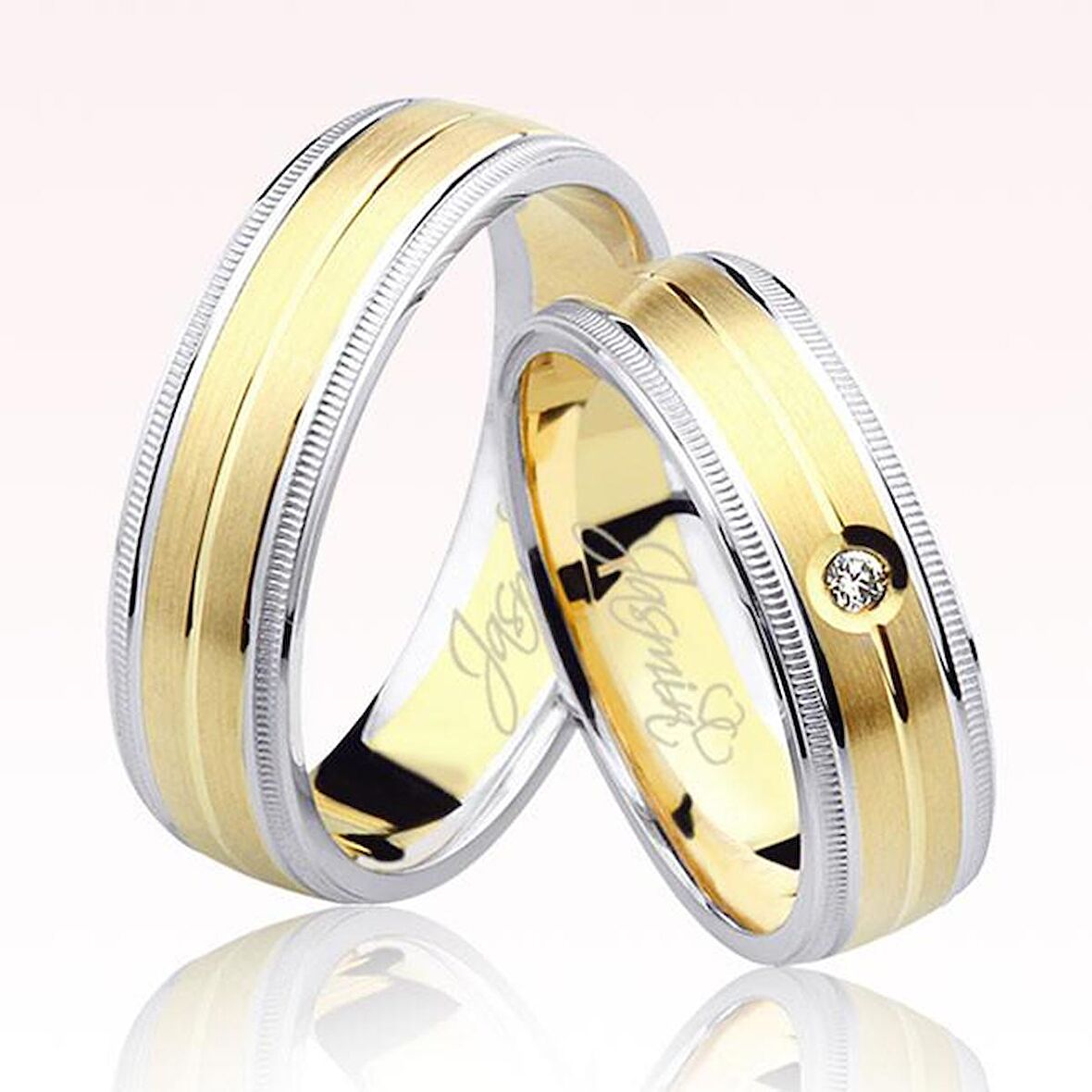 Sarı Beyaz Altın Alyans 3204-1