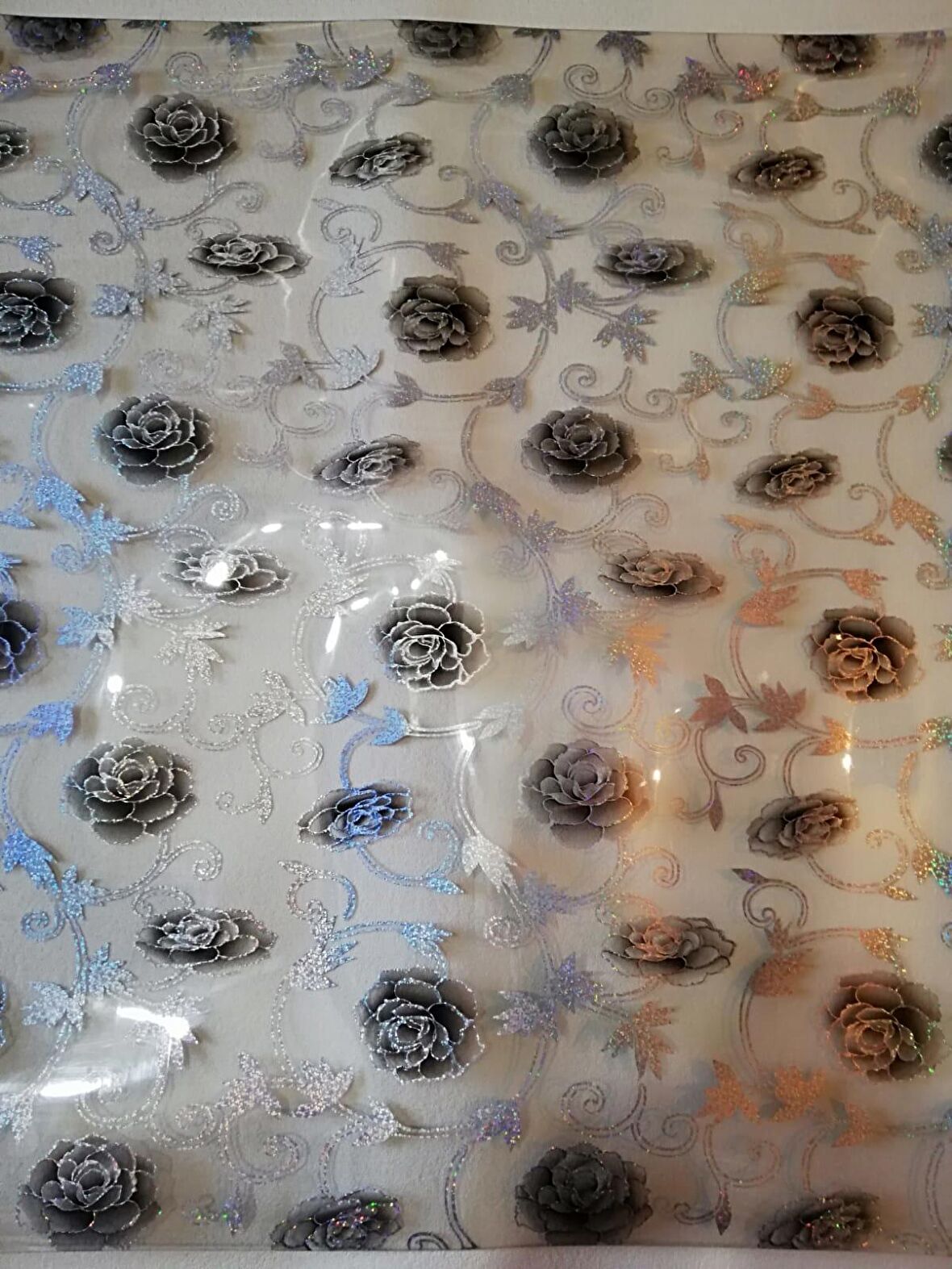 ŞEFFAF MASA ÖRTÜSÜ 1,7 mm 80 cm x 200 cm Kalın DESENLİ Pvc Kaymaz Masa Örtüsü Koruyucu 80 CM X 200 CM