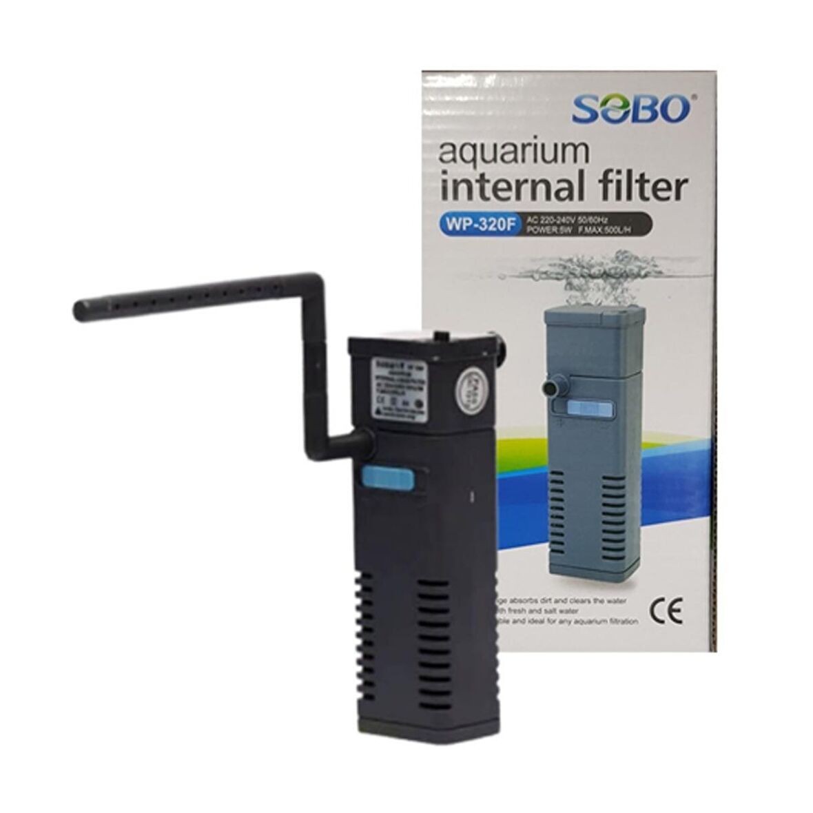 Sobo Wp-320F Akvaryum İç Filtresi 500 Lt/Saat, Şelale Aparatlı