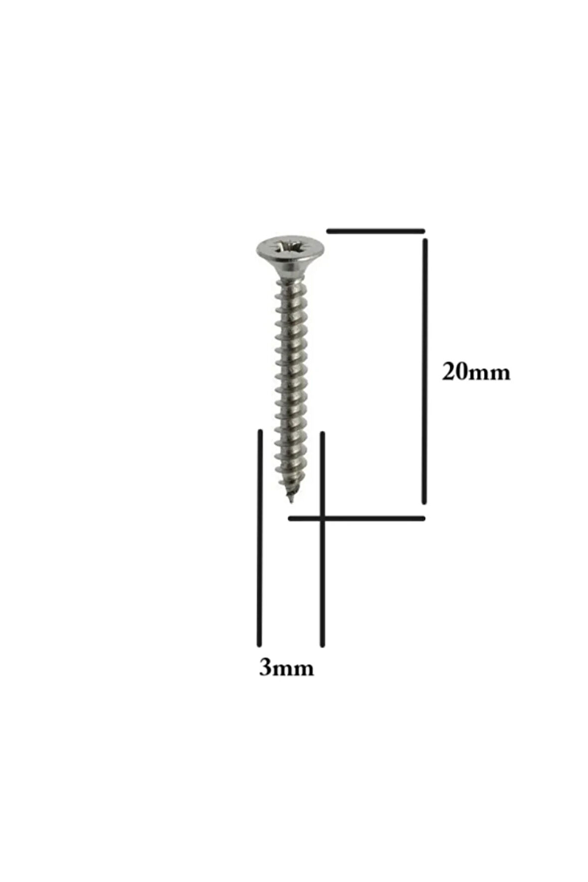 Sunta Vidası 3x20Mm Ahşap Vida Raf Vidası Ahşap Tahta Mobilya Vidası Kısa Vida 100 Adet