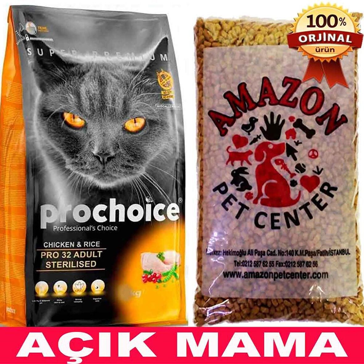 Prochoice Pro 32 Tavuk ve Prinçli Kısırlaştırılmış Kedi Maması Açık 1 Kg