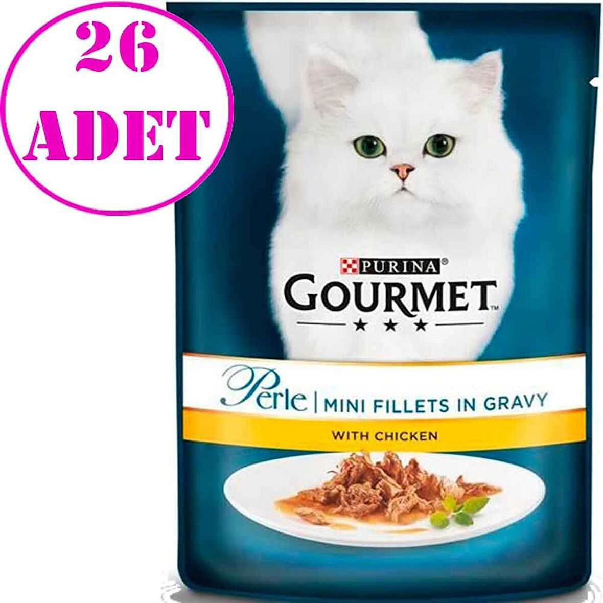 Gourmet Perle Izgara Tavuklu Yaş Kedi Maması 85 gr 26 AD