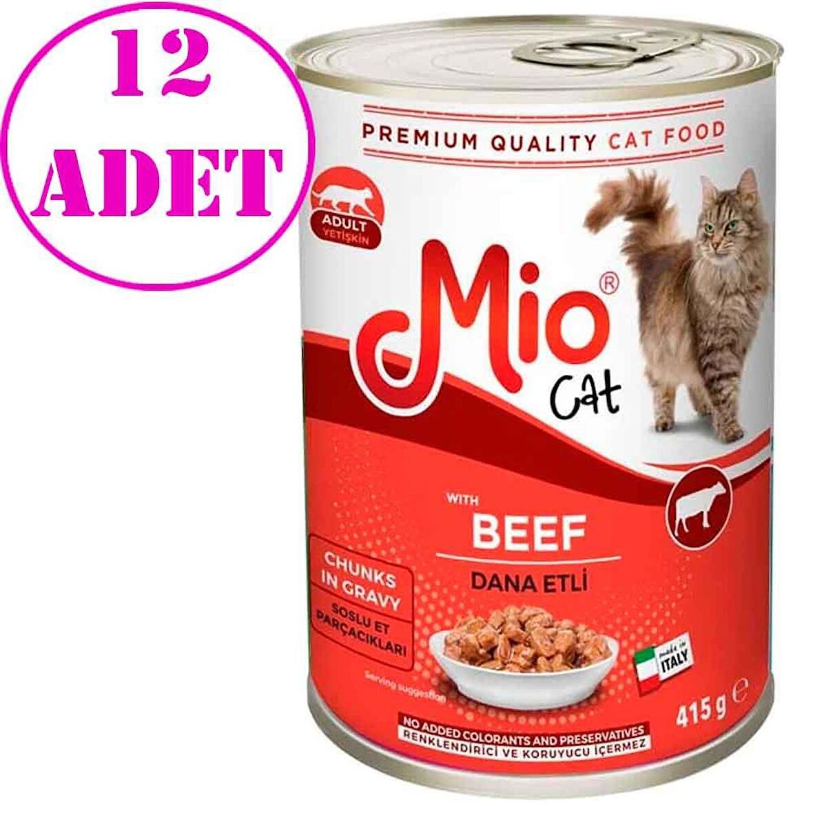 Mio Kedi Konservesi Dana Etli 415 Gr 12 AD