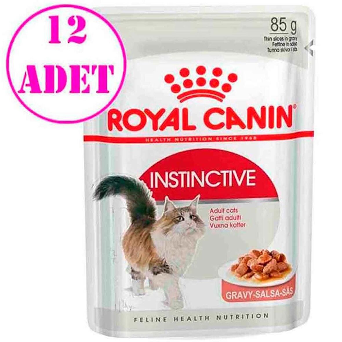 Royal Canin İnstinctive Gravy Kedi yaş Mama 85 Gr 12 Adet